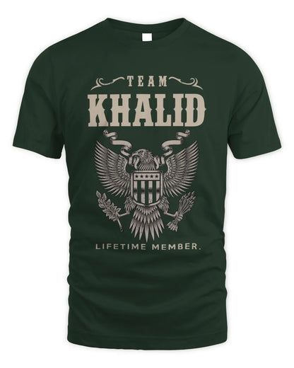 KHALID TP06-K82 – Personalized Classic Style Apparel “Team NAME Lifetime Member” - Unisex Standard T-Shirt - Forest Green
