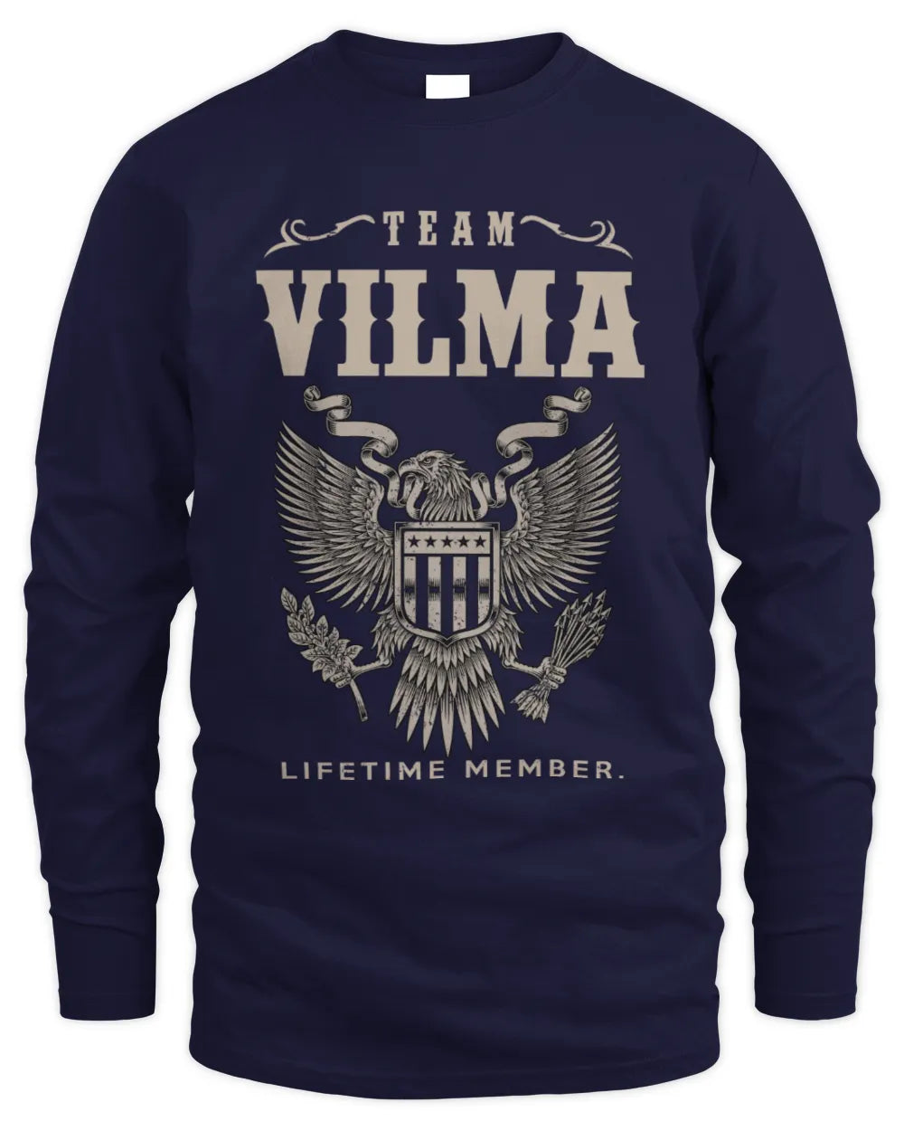 VILMA TP06-K82 – Personalized Classic Style Apparel “Team NAME Lifetime Member” - Men's Long Sleeved T-Shirt - Navy