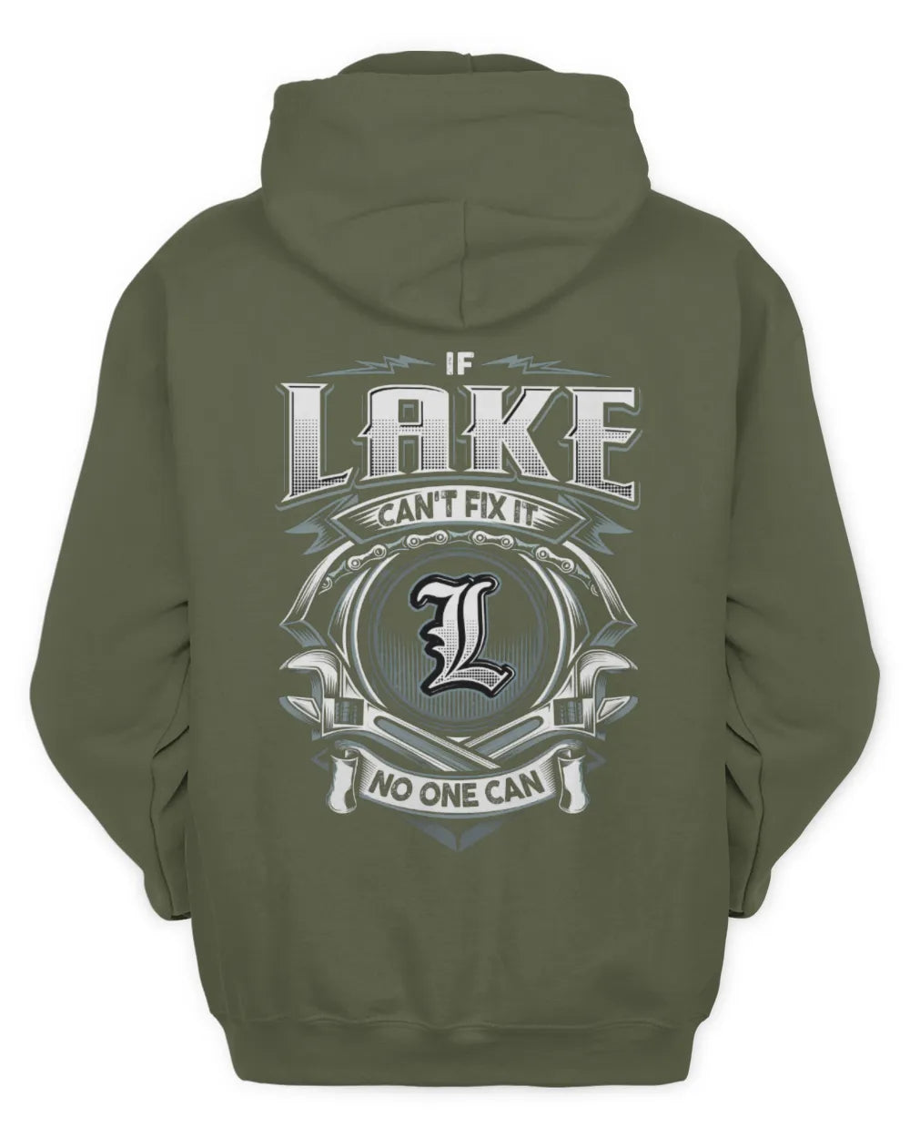 LAKE AP81-K4-626 - Personalized Ahmed Quote Apparel “If Ahmed Can't Fix It, No One Can” - Unisex Hoodie - Military Green