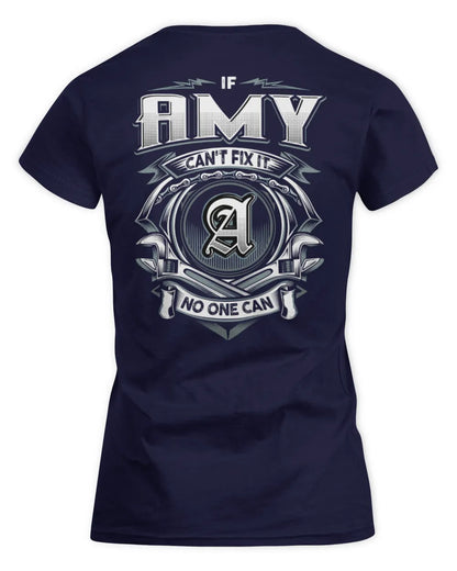 AMY AP81-K4-626 - Personalized Ahmed Quote Apparel “If Ahmed Can't Fix It, No One Can” - Women's Standard T-Shirt - Navy