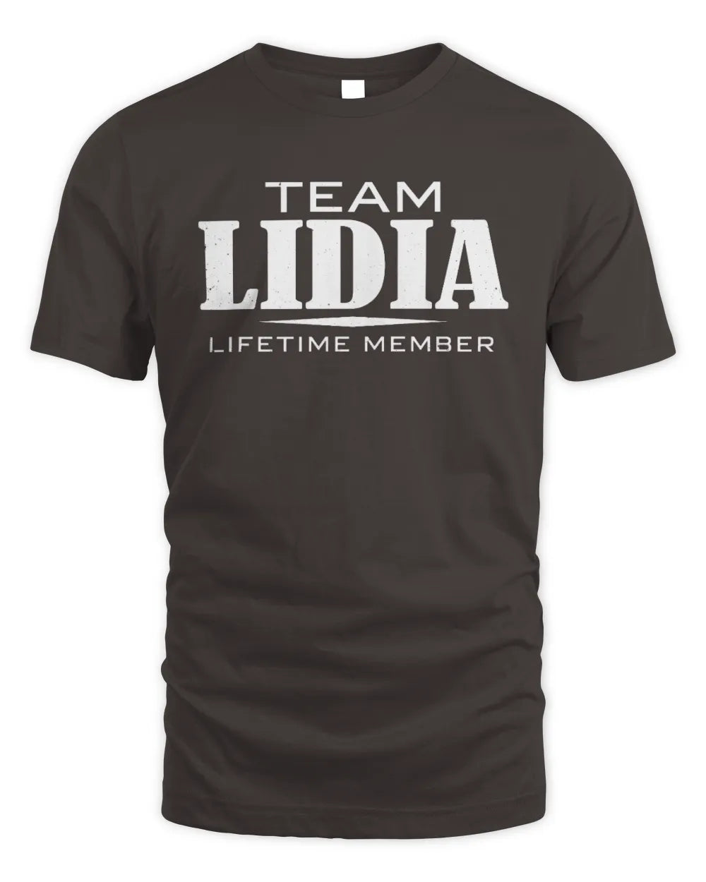 LIDIA BL62-K4-128 - Personalized “Team NAME Lifetime Member” - Unisex Standard T-Shirt - Dark Chocolate