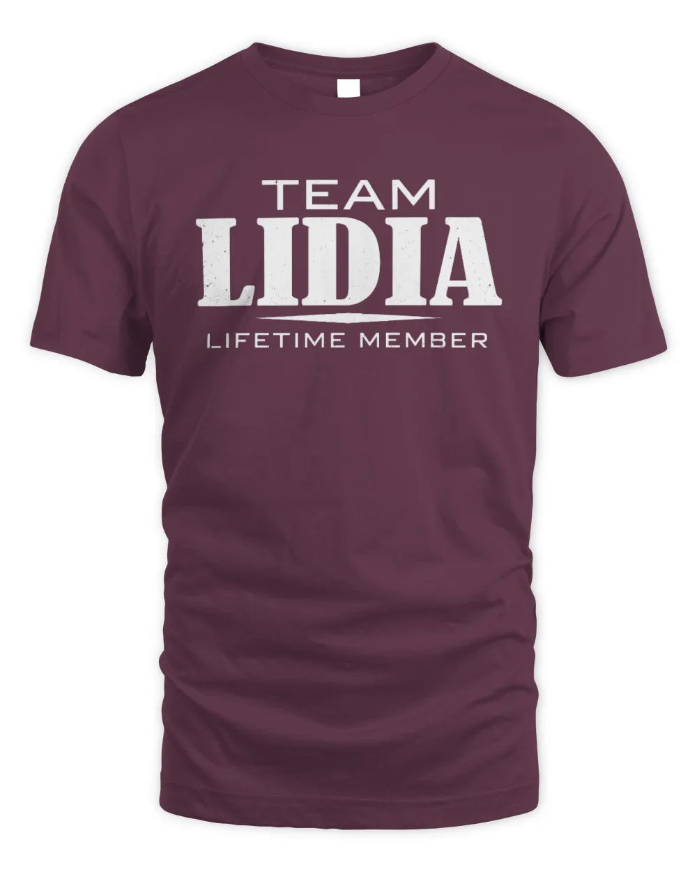 LIDIA BL62-K4-128 - Personalized “Team NAME Lifetime Member” - Unisex Standard T-Shirt - Maroon