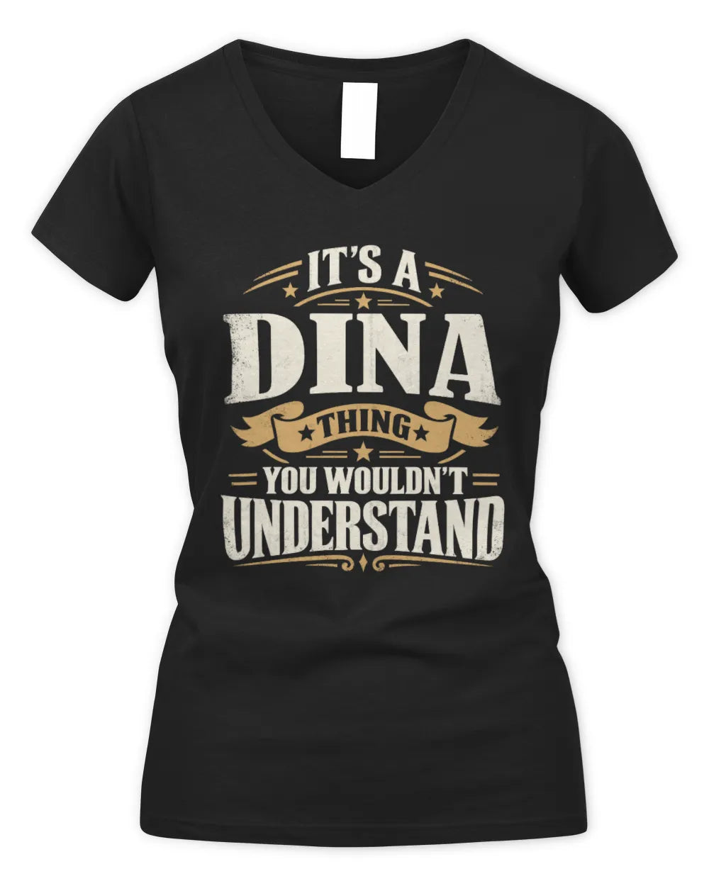 DINA P08 TH51 - Personalized “It’s a/an [NAME] Thing – You Wouldn’t Understand” Shirt - Women's V-Neck T-Shirt - Black