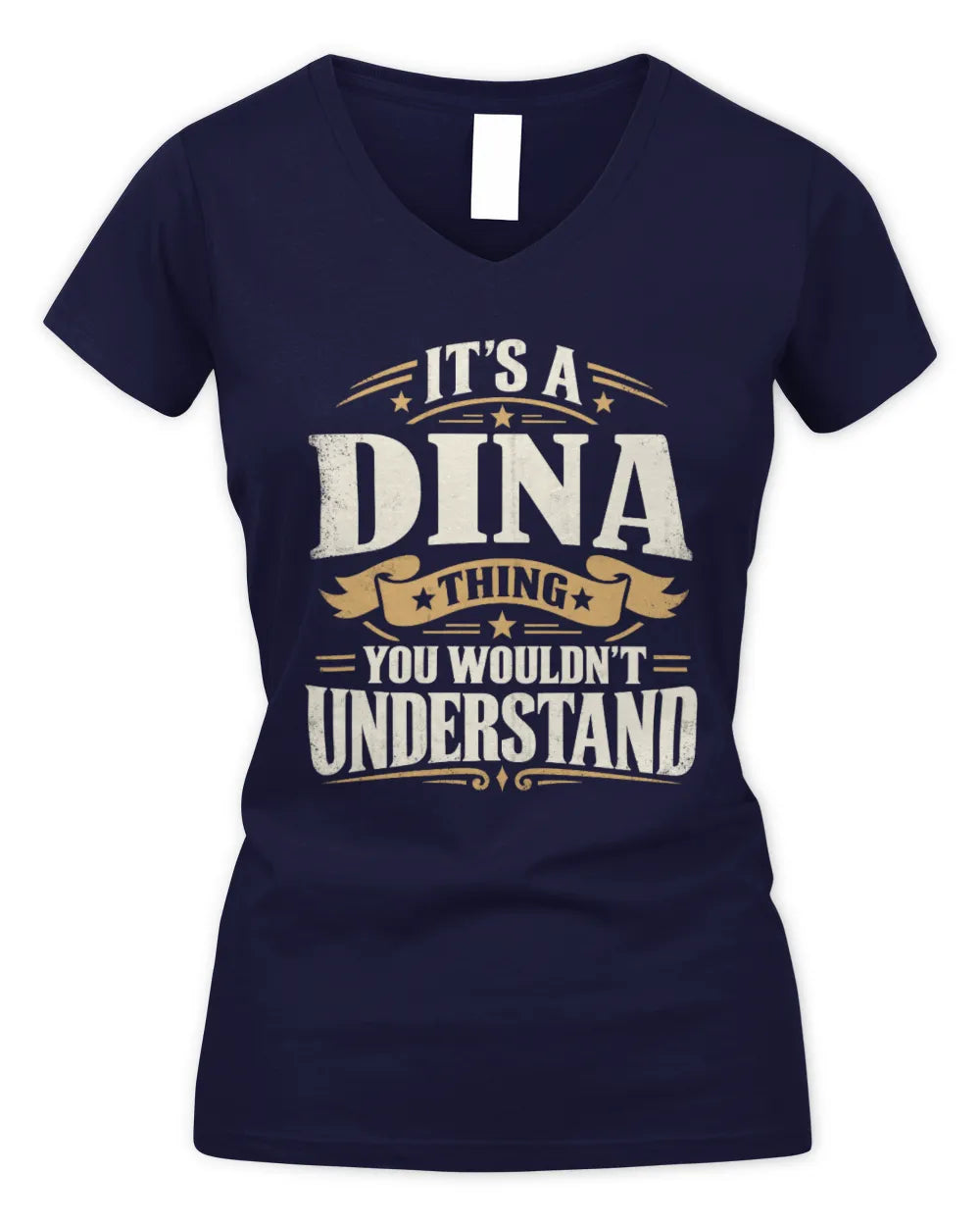 DINA P08 TH51 - Personalized “It’s a/an [NAME] Thing – You Wouldn’t Understand” Shirt - Women's V-Neck T-Shirt - Navy
