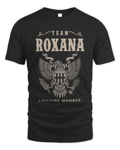 ROXANA TP06-K82 – Personalized Classic Style Apparel “Team NAME Lifetime Member” - Unisex Standard T-Shirt - Black