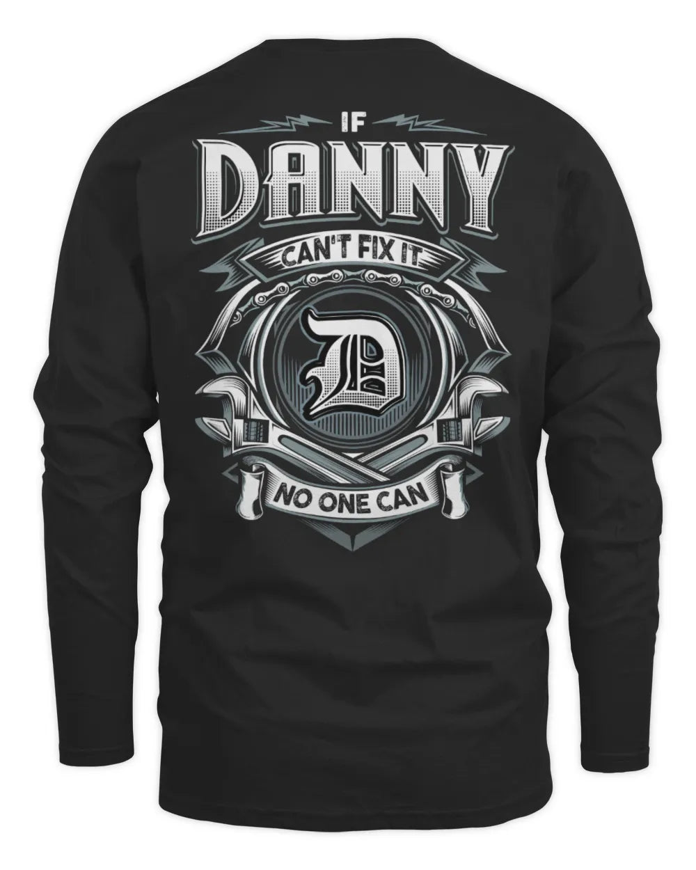 DANNY AP81-K4-626 - Personalized Ahmed Quote Apparel “If Ahmed Can't Fix It, No One Can” - Men's Long Sleeved T-Shirt - Black