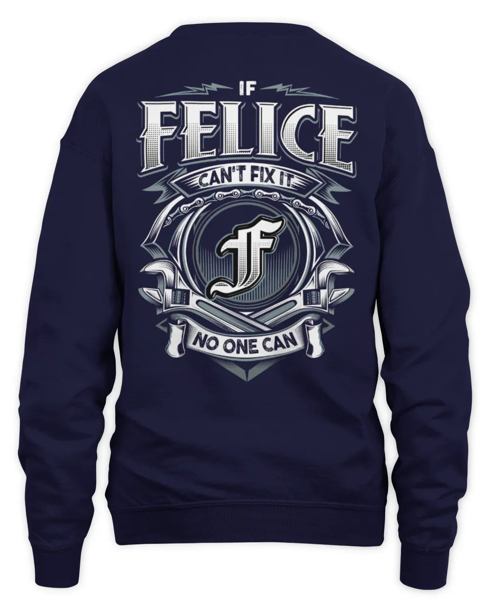 FELICE AP81-K4-626 - Personalized Ahmed Quote Apparel “If Ahmed Can't Fix It, No One Can” - Unisex Sweatshirt - Navy
