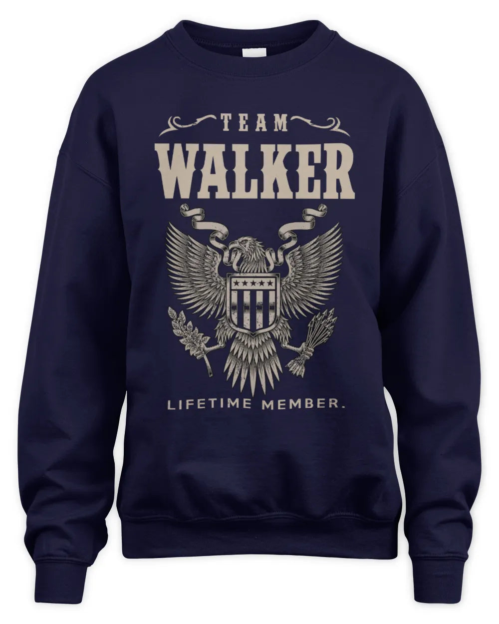 WALKER TP06-K82 – Personalized Classic Style Apparel “Team NAME Lifetime Member” - Unisex Sweatshirt - Navy