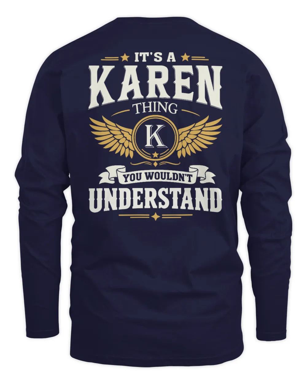 KAREN KT06-M008 It’s a [NAME] Thing – You Wouldn’t Understand | Personalized Vintage T-Shirt - Men's Long Sleeved T-Shirt - Navy