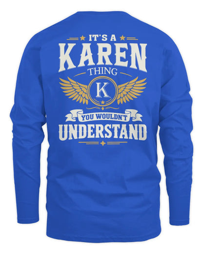 KAREN KT06-M008 It’s a [NAME] Thing – You Wouldn’t Understand | Personalized Vintage T-Shirt - Men's Long Sleeved T-Shirt - Royal