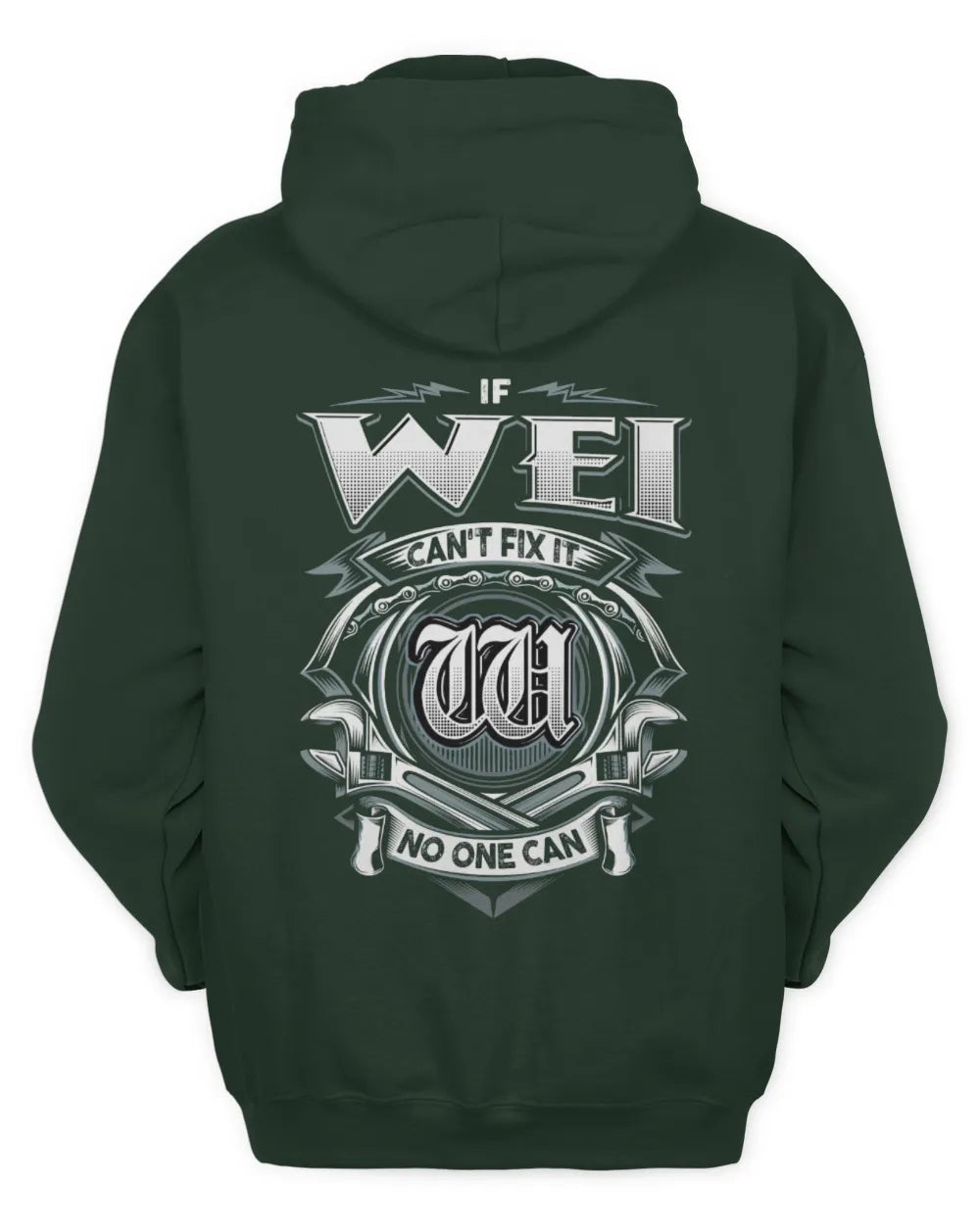 WEI AP81-K4-626 - Personalized Ahmed Quote Apparel “If Ahmed Can't Fix It, No One Can” - Unisex Hoodie - Forest Green