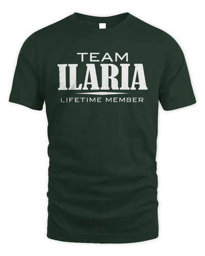ILARIA BL62-K4-128 - Personalized “Team NAME Lifetime Member” - Unisex Standard T-Shirt - Forest Green