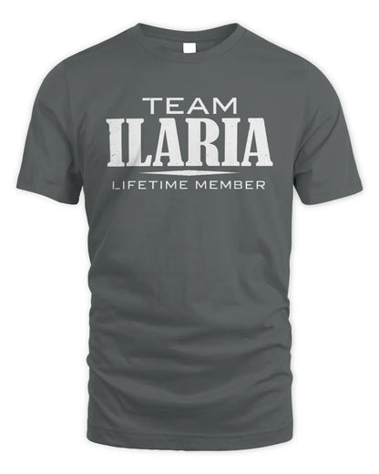 ILARIA BL62-K4-128 - Personalized “Team NAME Lifetime Member” - Unisex Standard T-Shirt - Charcoal