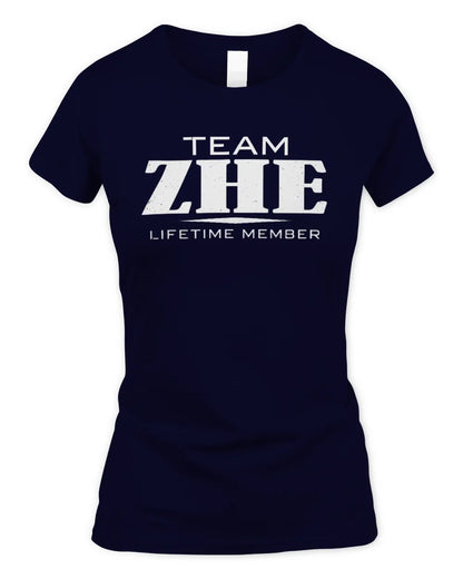 ZHE BL62-K4-128 - Personalized “Team NAME Lifetime Member” - Women's Standard T-Shirt - Navy
