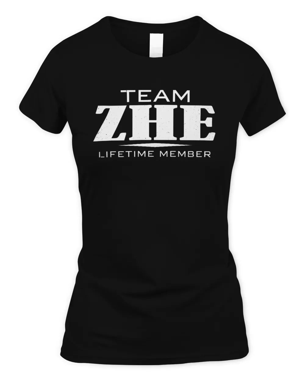 ZHE BL62-K4-128 - Personalized “Team NAME Lifetime Member” - Women's Standard T-Shirt - Black