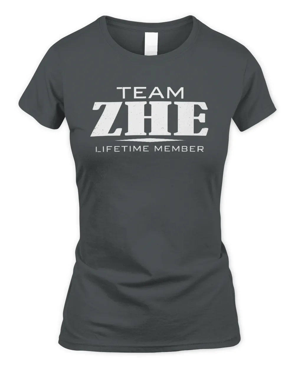 ZHE BL62-K4-128 - Personalized “Team NAME Lifetime Member” - Women's Standard T-Shirt - Charcoal