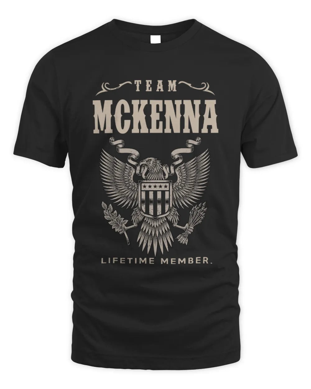 MCKENNA TP06-K82 – Personalized Classic Style Apparel “Team NAME Lifetime Member” - Unisex Standard T-Shirt - Black