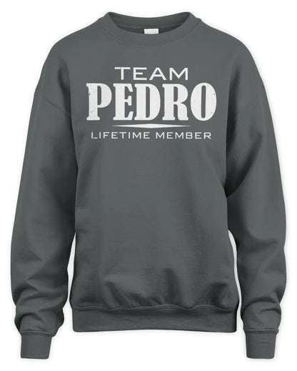 PEDRO BL62-K4-128 - Personalized “Team NAME Lifetime Member” - Unisex Sweatshirt - Charcoal