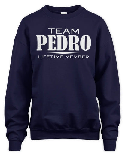 PEDRO BL62-K4-128 - Personalized “Team NAME Lifetime Member” - Unisex Sweatshirt - Navy