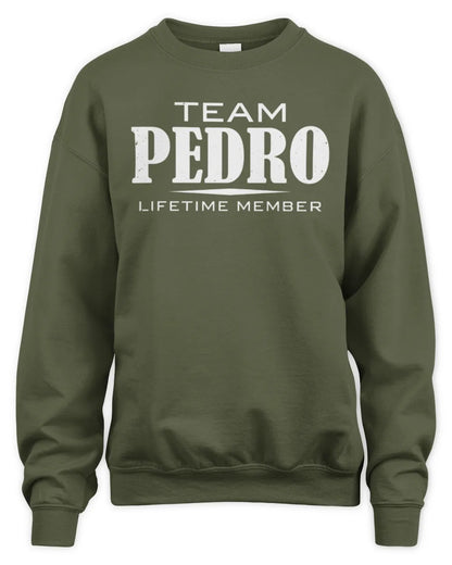 PEDRO BL62-K4-128 - Personalized “Team NAME Lifetime Member” - Unisex Sweatshirt - Military Green