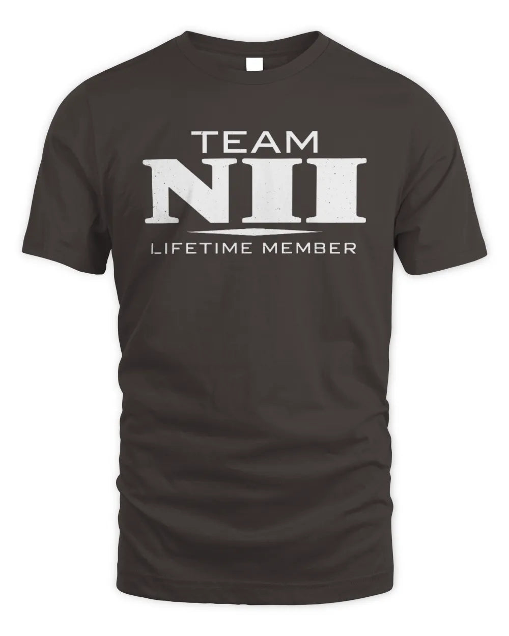 NII BL62-K4-128 - Personalized “Team NAME Lifetime Member” - Unisex Standard T-Shirt - Dark Chocolate