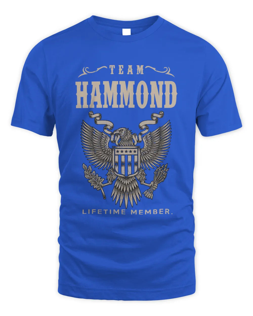 HAMMOND TP06-K82 – Personalized Classic Style Apparel “Team NAME Lifetime Member” - Unisex Standard T-Shirt - Royal
