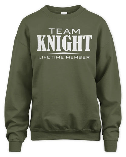 KNIGHT BL62-K4-128 - Personalized “Team NAME Lifetime Member” - Unisex Sweatshirt - Military Green