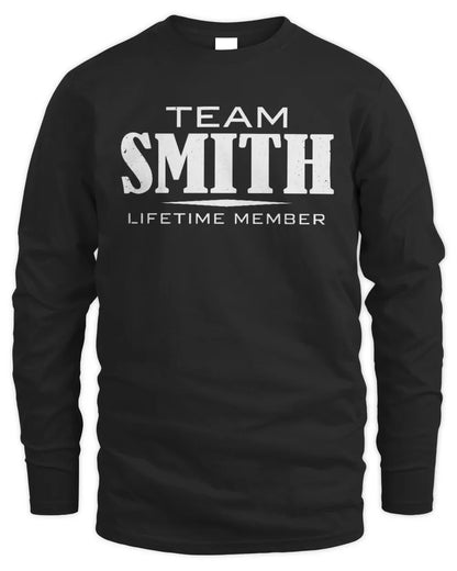 SMITH BL62-K4-128 - Personalized “Team NAME Lifetime Member” - Men's Long Sleeved T-Shirt - Black