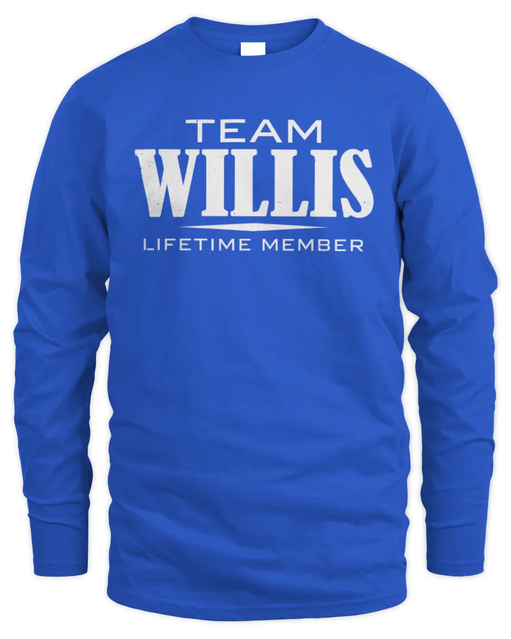 WILLIS BL62-K4-128 - Personalized “Team NAME Lifetime Member” - Men's Long Sleeved T-Shirt - Royal