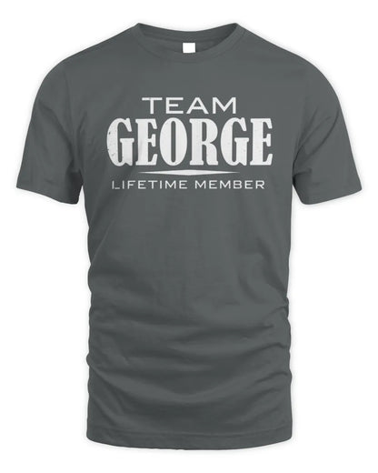 GEORGE BL62-K4-128 - Personalized “Team NAME Lifetime Member” - Unisex Standard T-Shirt - Charcoal
