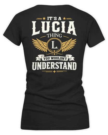 LUCIA KT06-M008 It’s a [NAME] Thing – You Wouldn’t Understand | Personalized Vintage T-Shirt - Women's V-Neck T-Shirt - Black