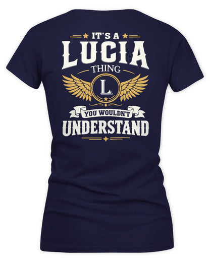 LUCIA KT06-M008 It’s a [NAME] Thing – You Wouldn’t Understand | Personalized Vintage T-Shirt - Women's V-Neck T-Shirt - Navy