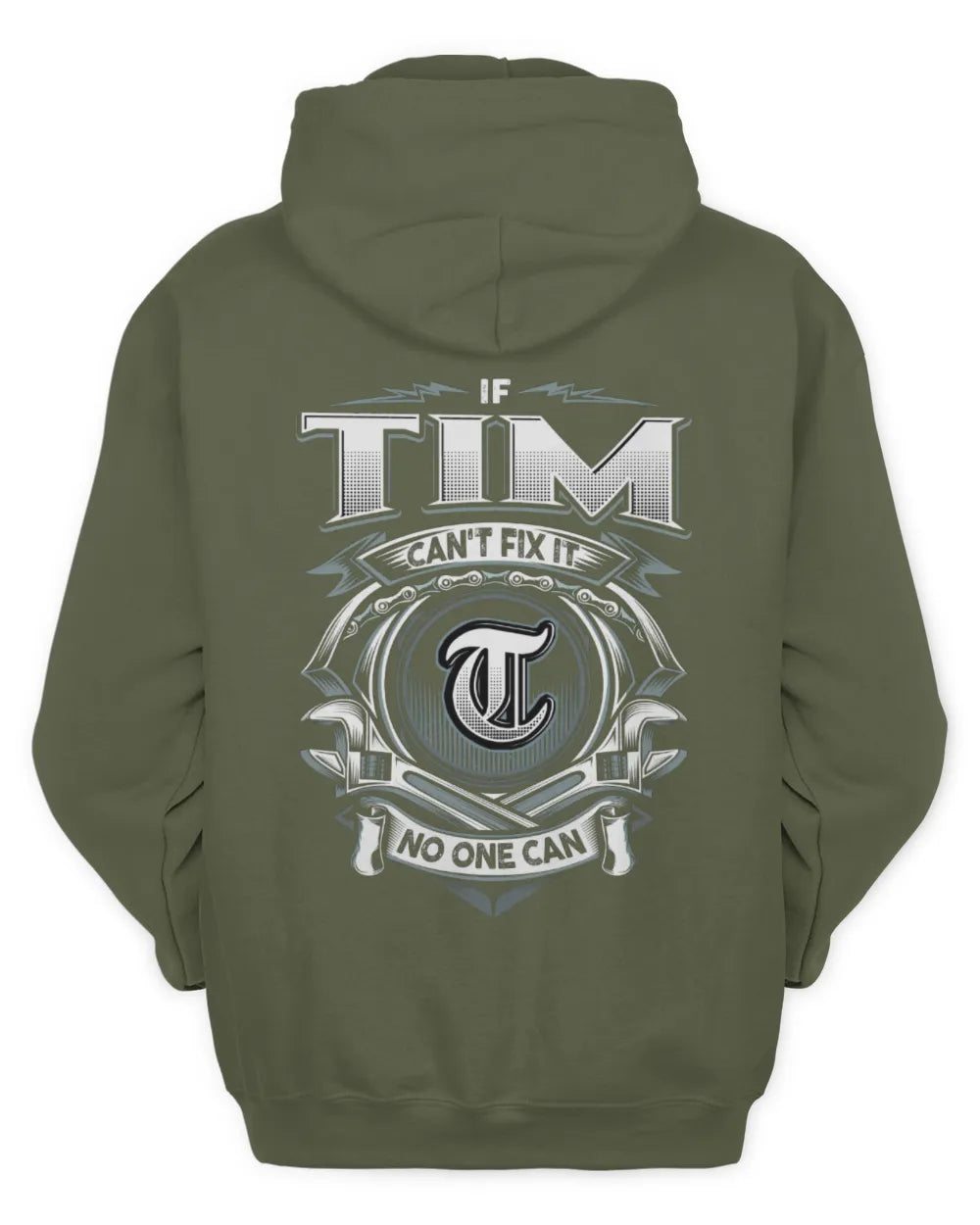 TIM AP81-K4-626 - Personalized Ahmed Quote Apparel “If Ahmed Can't Fix It, No One Can” - Unisex Hoodie - Military Green