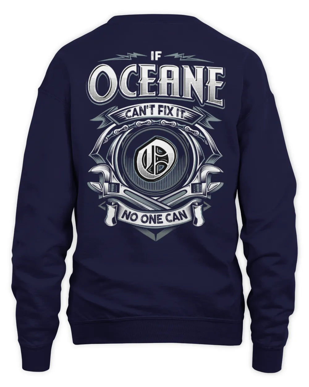 OCEANE AP81-K4-626 - Personalized Ahmed Quote Apparel “If Ahmed Can't Fix It, No One Can” - Unisex Sweatshirt - Navy