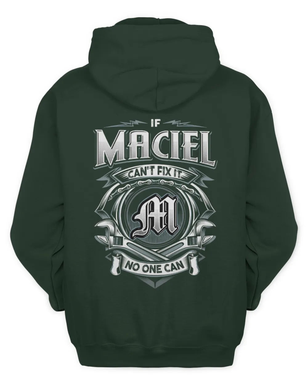 MACIEL AP81-K4-626 - Personalized Ahmed Quote Apparel “If Ahmed Can't Fix It, No One Can” - Unisex Hoodie - Forest Green