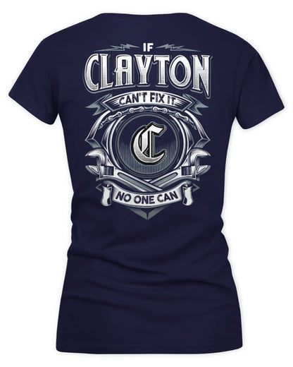 CLAYTON AP81-K4-626 - Personalized Ahmed Quote Apparel “If Ahmed Can't Fix It, No One Can” - Women's V-Neck T-Shirt - Navy