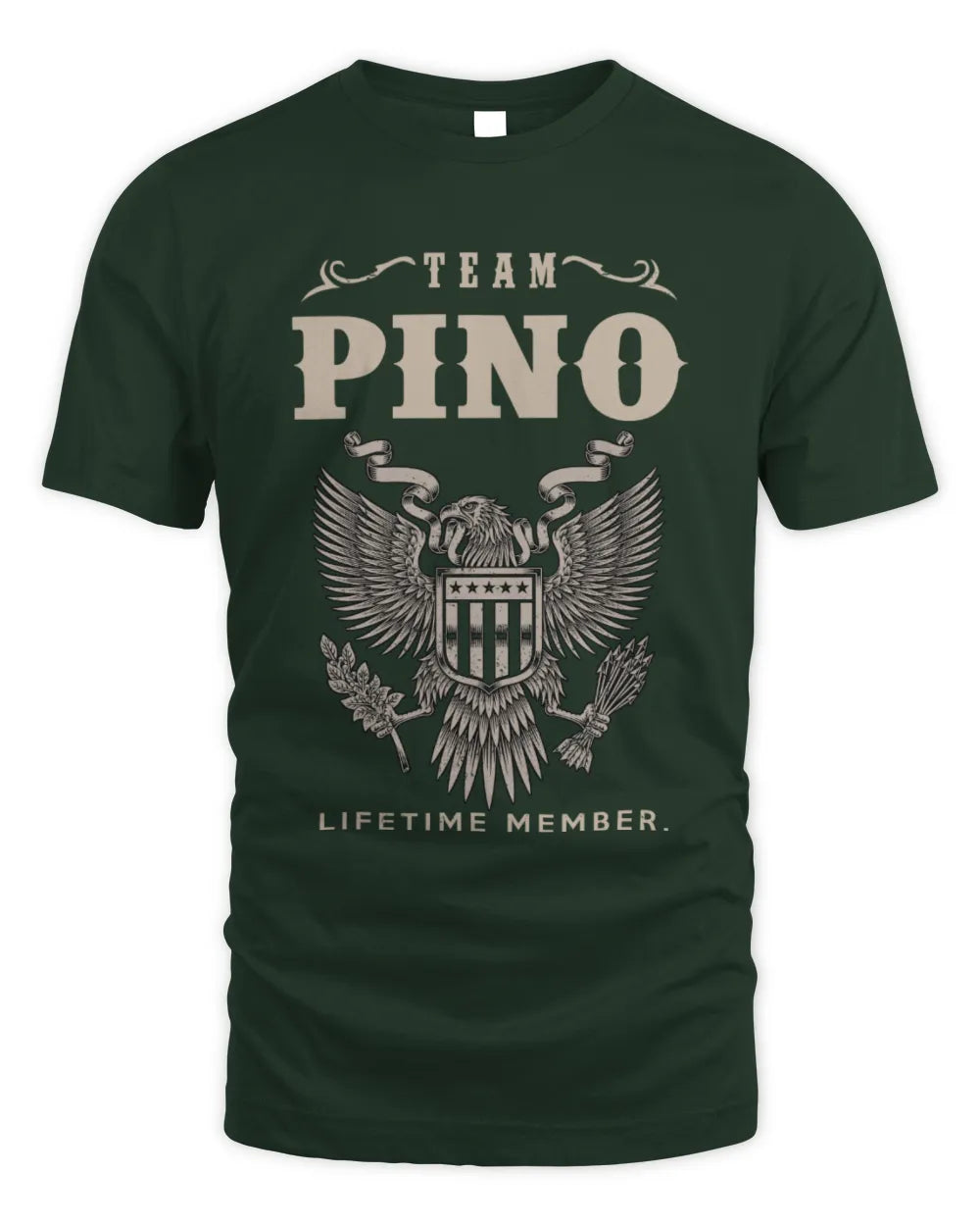 PINO TP06-K82 – Personalized Classic Style Apparel “Team NAME Lifetime Member” - Unisex Standard T-Shirt - Forest Green