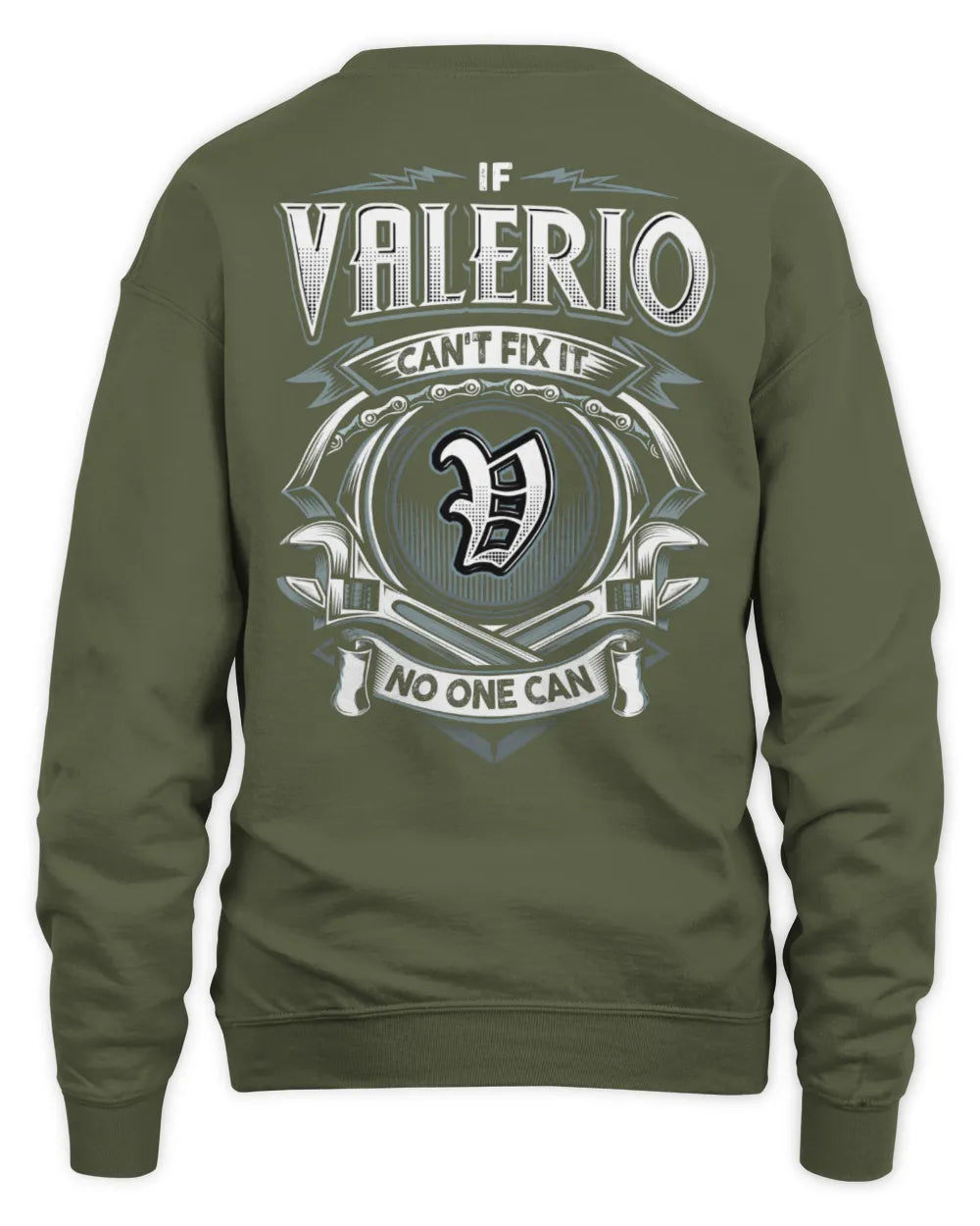 VALERIO AP81-K4-626 - Personalized Ahmed Quote Apparel “If Ahmed Can't Fix It, No One Can” - Unisex Sweatshirt - Military Green