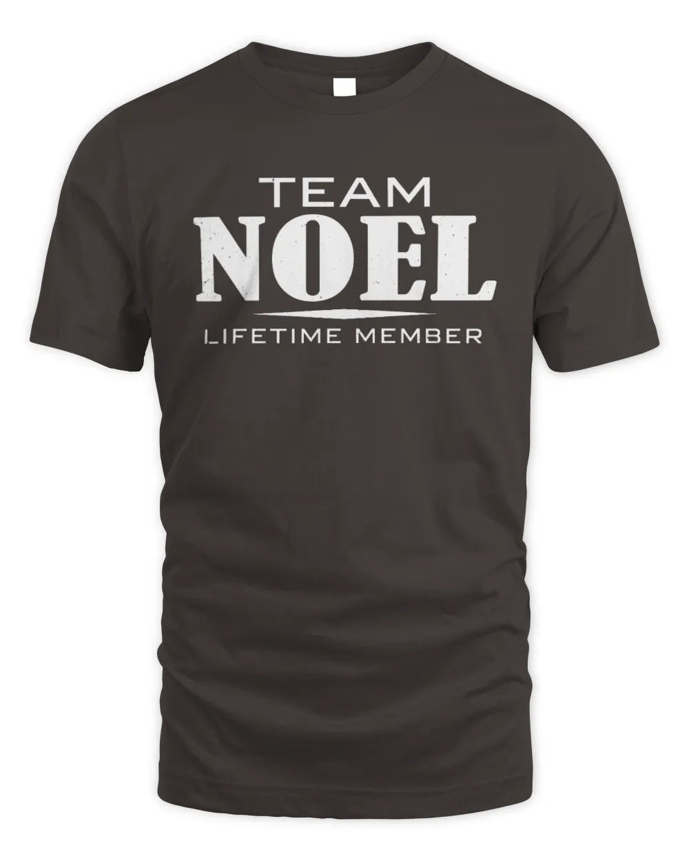NOEL BL62-K4-128 - Personalized “Team NAME Lifetime Member” - Unisex Standard T-Shirt - Dark Chocolate