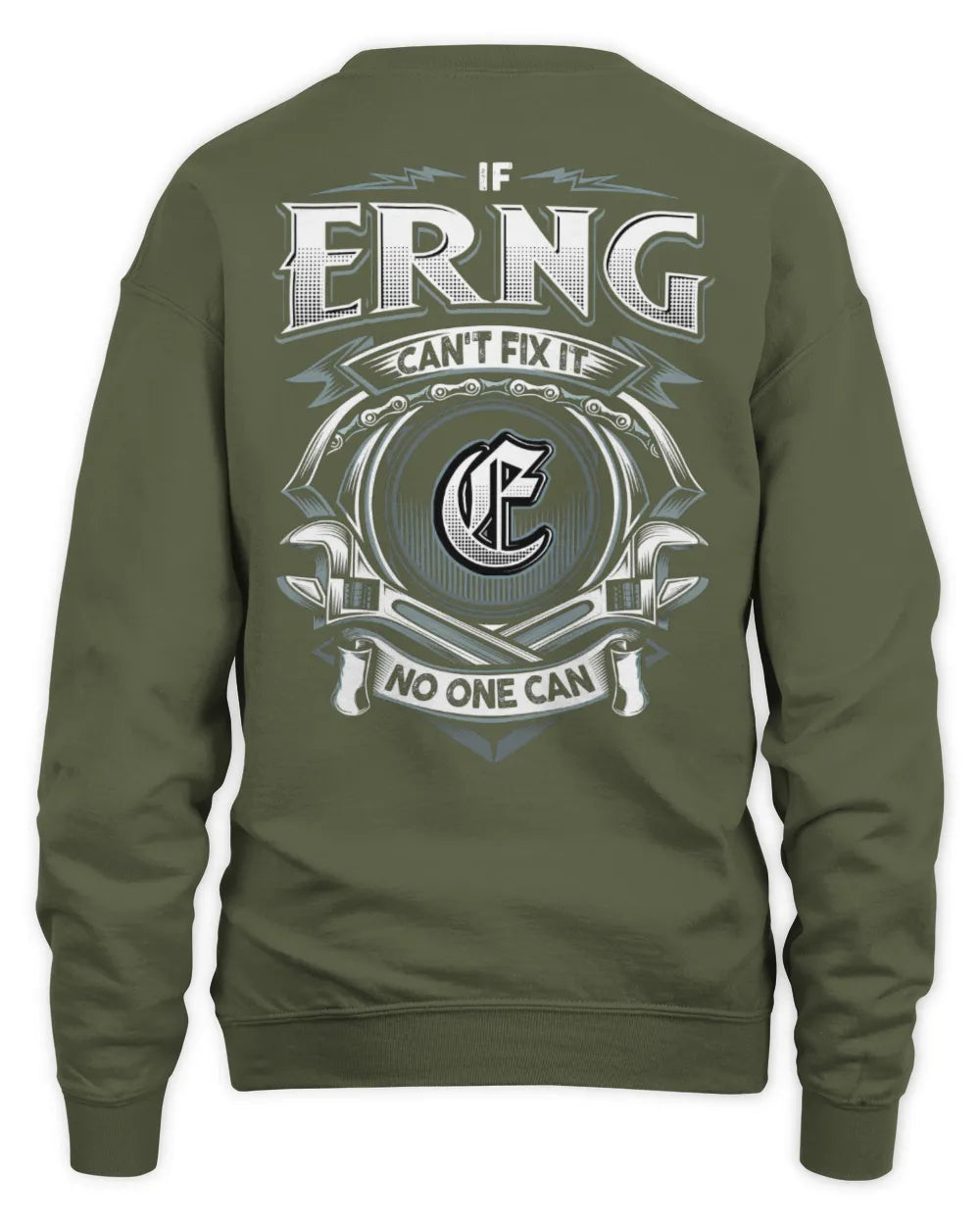 ERNG AP81-K4-626 - Personalized Ahmed Quote Apparel “If Ahmed Can't Fix It, No One Can” - Unisex Sweatshirt - Military Green