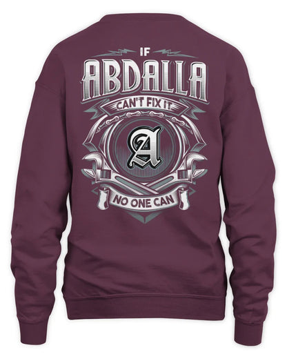 ABDALLA AP81-K4-626 - Personalized Ahmed Quote Apparel “If Ahmed Can't Fix It, No One Can” - Unisex Sweatshirt - Maroon