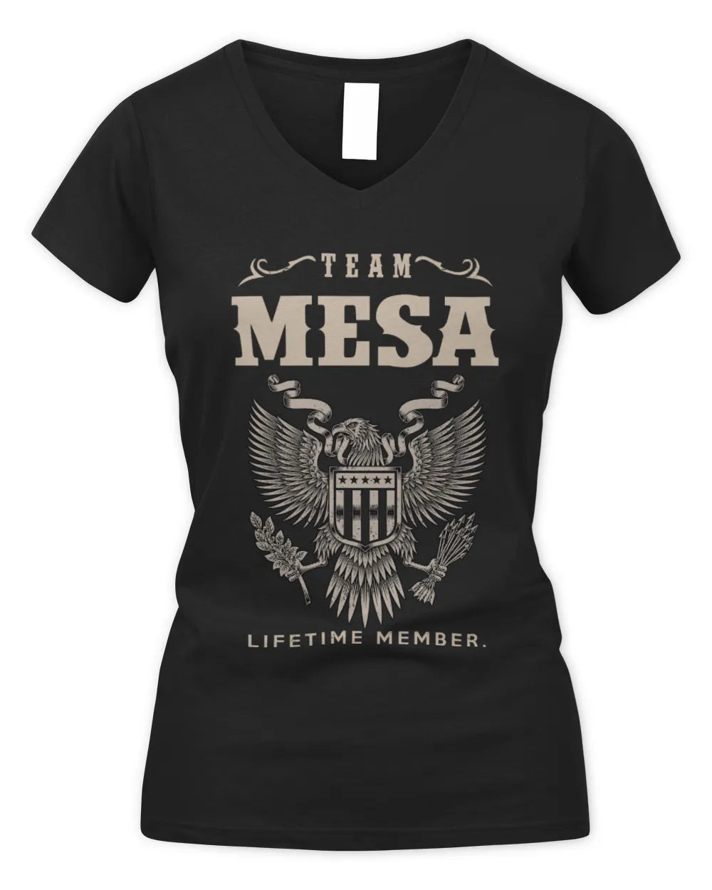 MESA TP06-K82 – Personalized Classic Style Apparel “Team NAME Lifetime Member” - Women's V-Neck T-Shirt - Black