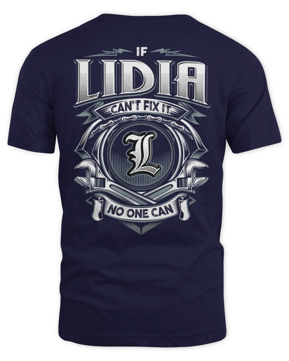 LIDIA AP81-K4-626 - Personalized Ahmed Quote Apparel “If Ahmed Can't Fix It, No One Can” - Unisex Standard T-Shirt - Navy