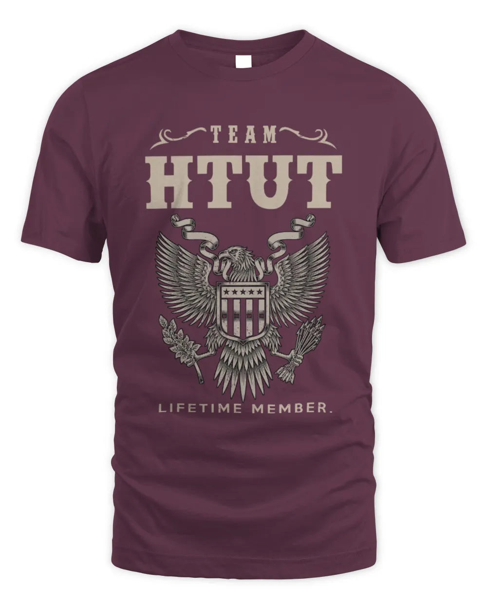 HTUT TP06-K82 – Personalized Classic Style Apparel “Team NAME Lifetime Member” - Unisex Standard T-Shirt - Maroon