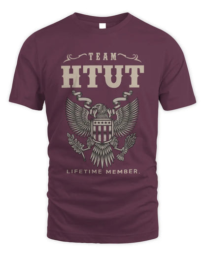 HTUT TP06-K82 – Personalized Classic Style Apparel “Team NAME Lifetime Member” - Unisex Standard T-Shirt - Maroon