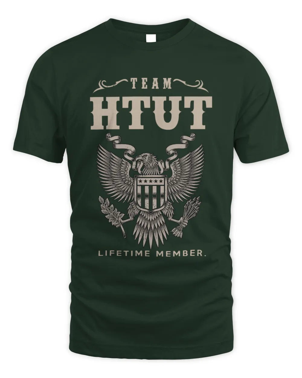 HTUT TP06-K82 – Personalized Classic Style Apparel “Team NAME Lifetime Member” - Unisex Standard T-Shirt - Forest Green