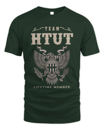 HTUT TP06-K82 – Personalized Classic Style Apparel “Team NAME Lifetime Member” - Unisex Standard T-Shirt - Forest Green