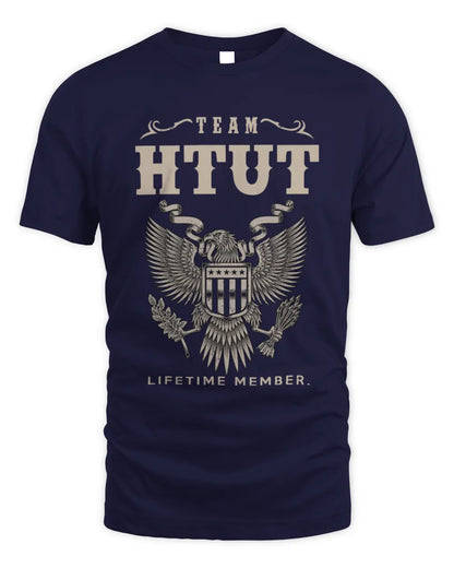 HTUT TP06-K82 – Personalized Classic Style Apparel “Team NAME Lifetime Member” - Unisex Standard T-Shirt - Navy