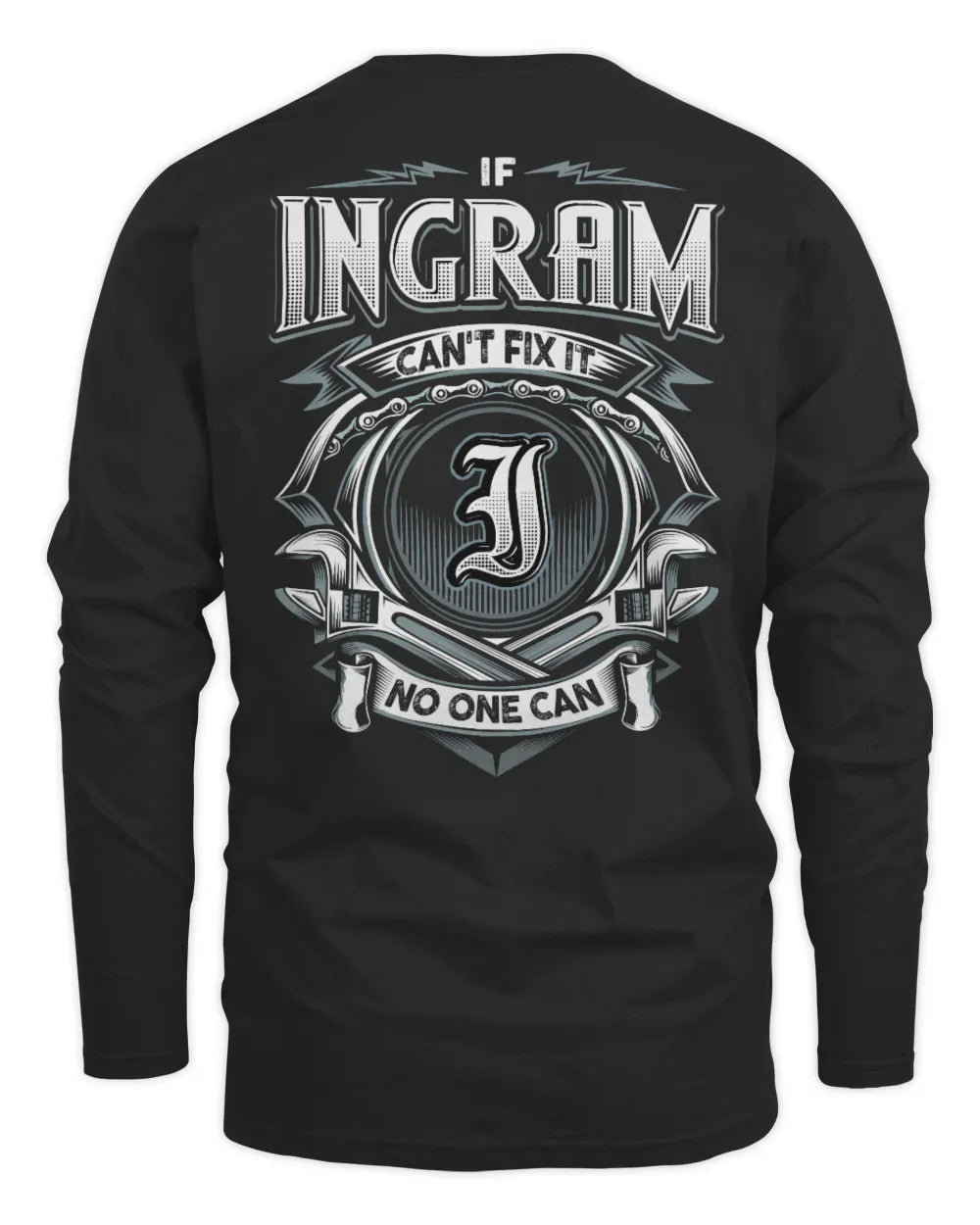 INGRAM AP81-K4-626 - Personalized Ahmed Quote Apparel “If Ahmed Can't Fix It, No One Can” - Men's Long Sleeved T-Shirt - Black