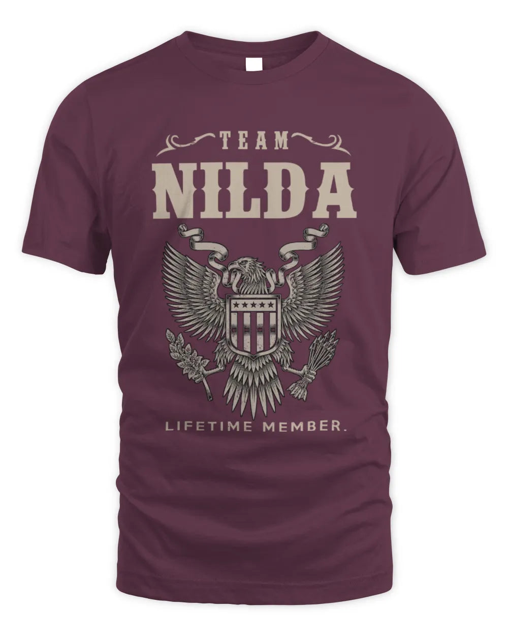 NILDA TP06-K82 – Personalized Classic Style Apparel “Team NAME Lifetime Member” - Unisex Standard T-Shirt - Maroon